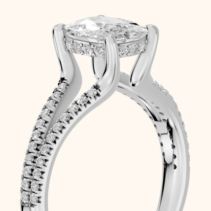 Eternal Embrace Solitaire Cushion Diamond Engagement Ring in Platinum - slant-view.webp