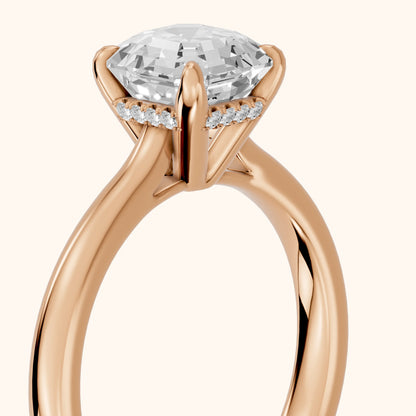 Mena Hidden Halo Asscher Diamond Engagement Ring in Rose Gold - slant-view.webp