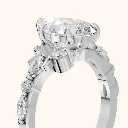 Lanai Marquise-Side Pear Diamond Engagement Ring in White Gold - slant-view.webp