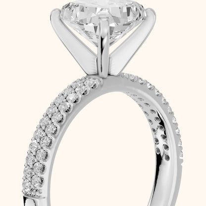 Sirena Micropavé Cushion Diamond Engagement Ring in Platinum - slant-view.webp