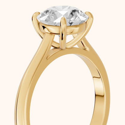 Kalia Knife Edge Solitaire Round Diamond Engagement Ring in Yellow Gold - slant-view.webp