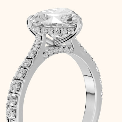 Gia Hidden Halo Pavé Heart Diamond Ring in White Gold - slant-view.webp