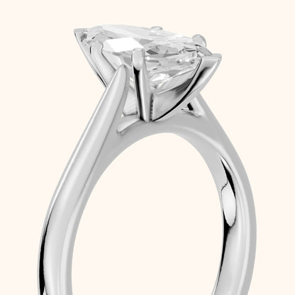 Enid Solitaire Cathedral Marquise Diamond Engagement Ring in Silver - slant-view.webp