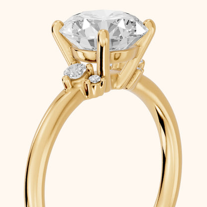 Wynne Cluster Round Diamond Engagement Ring in Yellow Gold - slant-view.webp
