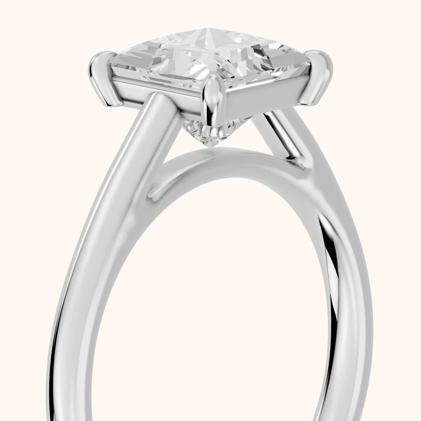 Sadie Cathedral Solitaire Princess Diamond Ring in Platinum - slant-view.webp