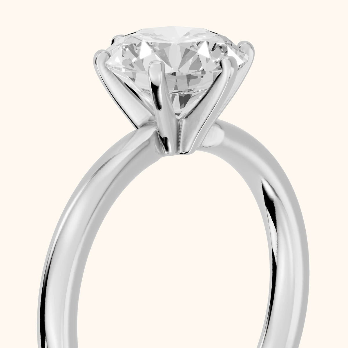 Kezia Dome Solitaire Round Diamond Engagement Ring in Platinum - slant-view.webp