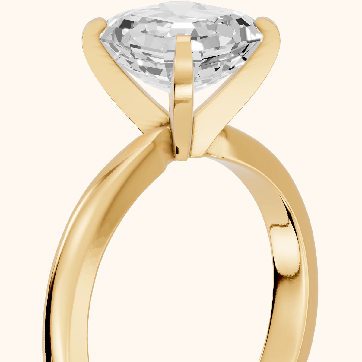 Tamsin Solitaire Knife Edge Asscher Diamond Engagement Ring in Yellow Gold - slant-view.webp