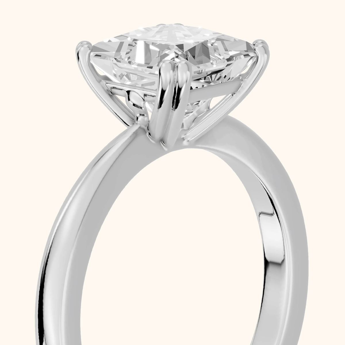 Lorelei Solitaire Princess Diamond Engagement Ring in Silver - slant-view.webp