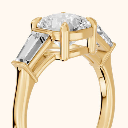 Layla Tapered Baguette Cushion Diamond Ring in Yellow Gold - slant-view.webp