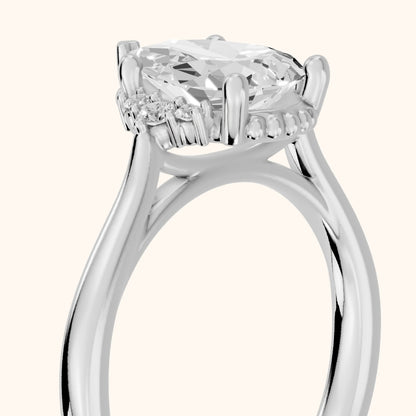 Paola Milgrain Pavé Pear Diamond Engagement Ring in White Gold - slant-view.webp