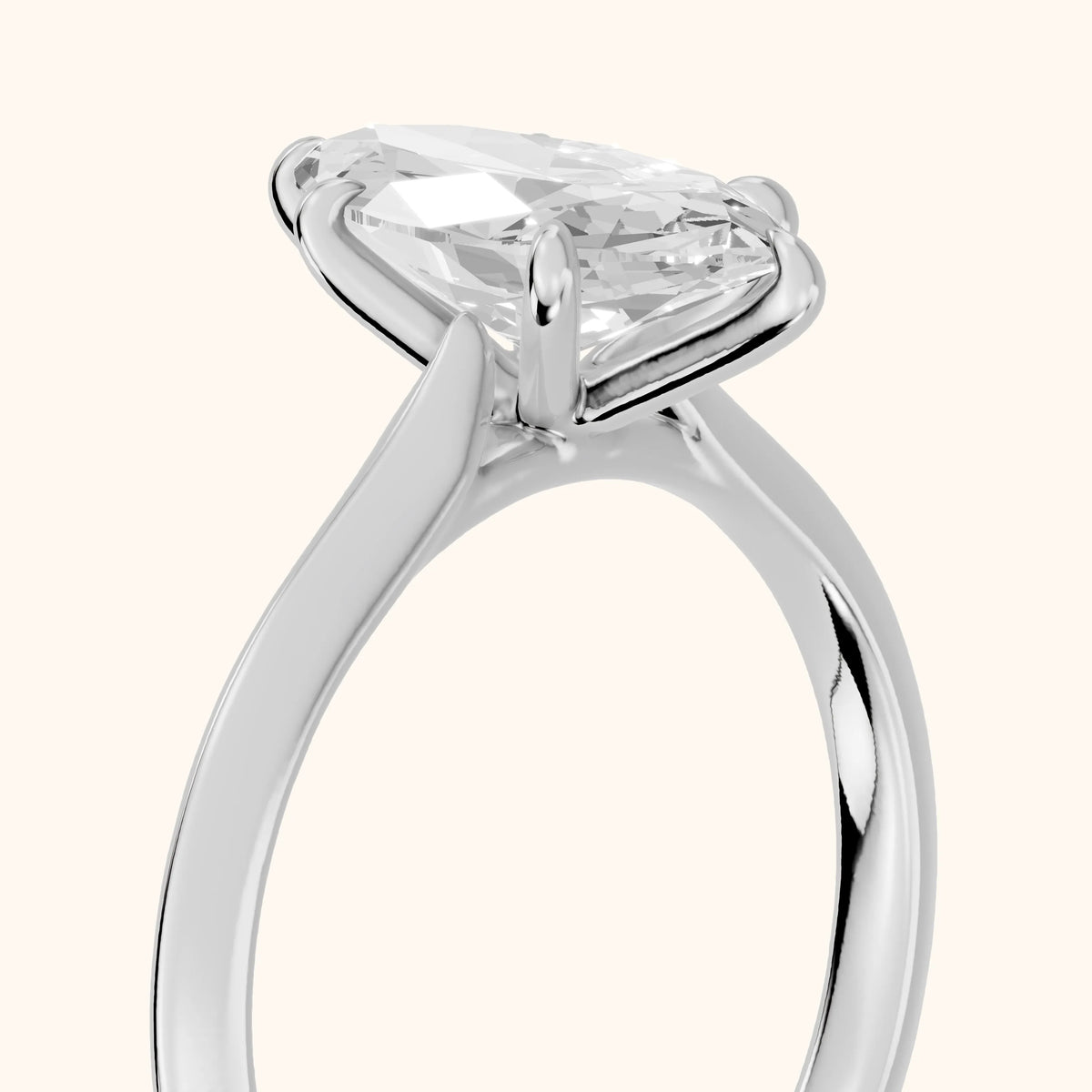 Ginette Solitaire Knife Edge Marquise Diamond Engagement Ring in White Gold - slant-view.webp