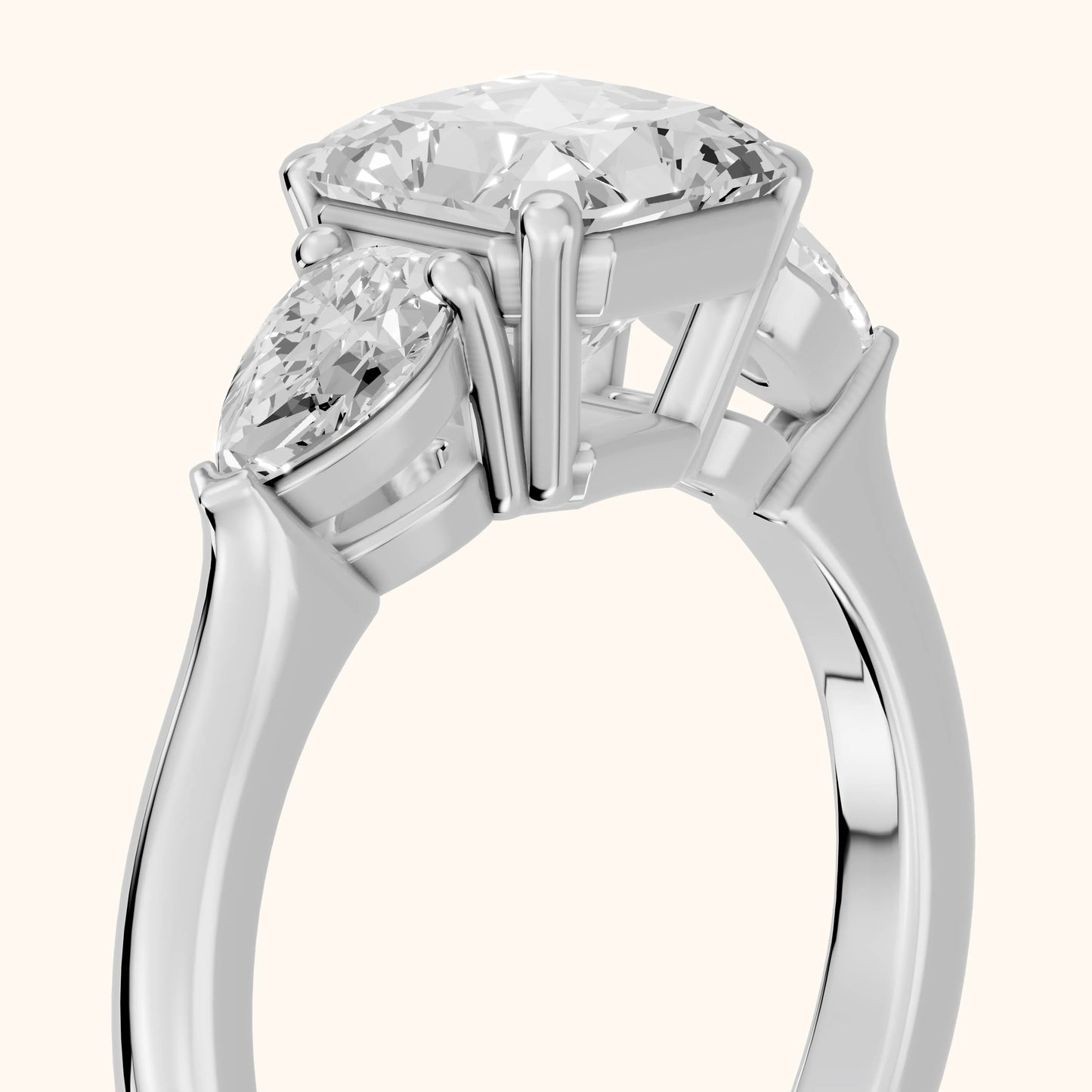 Mirabel Three-Stone Radiant Diamond Engagement Ring in Silver - slant-view.webp