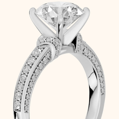 Anabelle Statement Pavé Round Diamond Engagement Ring in Platinum - slant-view.webp