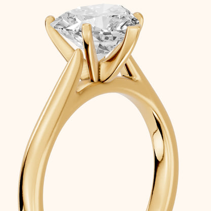 Enid Solitaire Cathedral Heart Diamond Engagement Ring in Yellow Gold - slant-view.webp