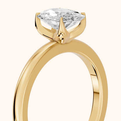 Serena Blossom Solitaire Cushion Diamond Engagement Ring in Yellow Gold - slant-view.webp