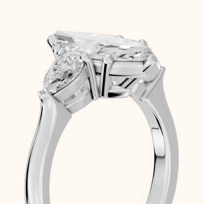 Mirabel Three-Stone Marquise Diamond Engagement Ring in Platinum - slant-view.webp
