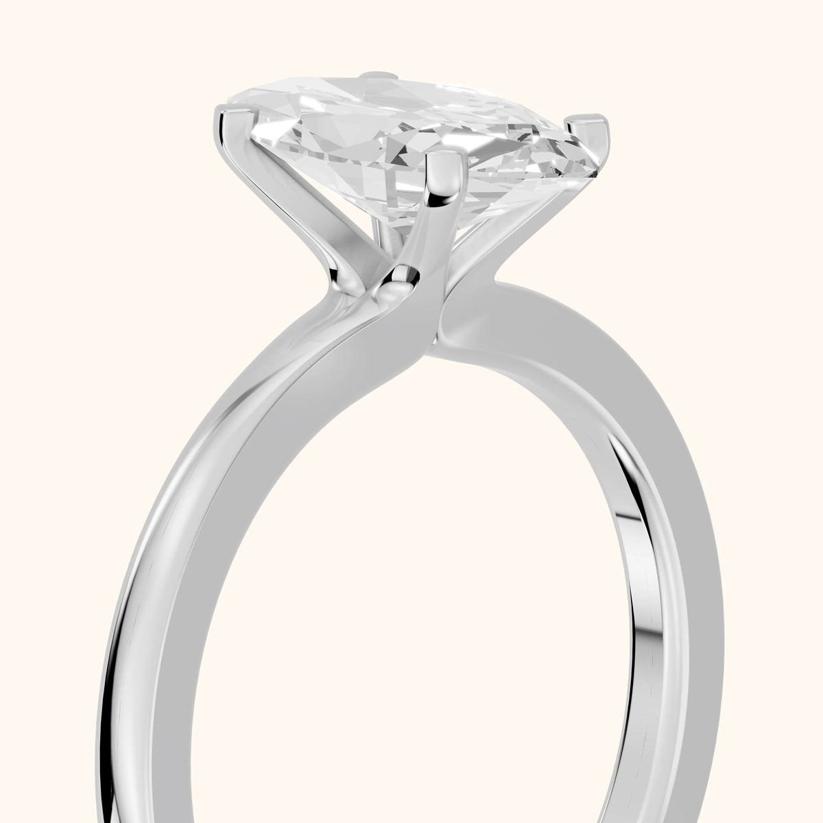 Matilda Cathedral Solitaire Marquise Diamond Engagement Ring in Silver - slant-view.webp
