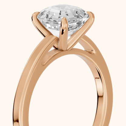 Kaia Solitaire Asscher Diamond Ring in Rose Gold - slant-view.webp