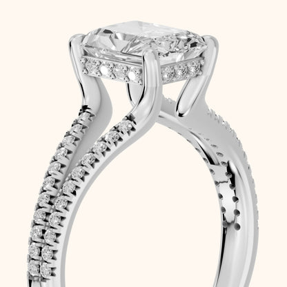 Eternal Embrace Solitaire Radiant Diamond Engagement Ring in White Gold - slant-view.webp