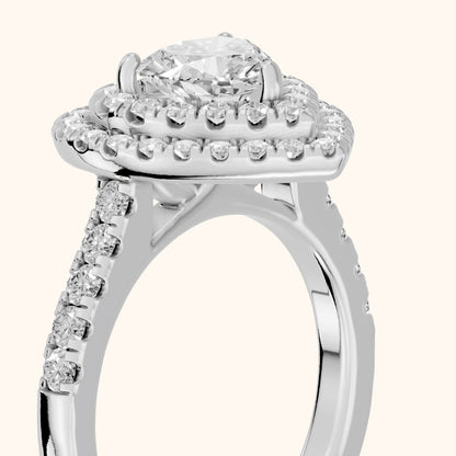 Ashby Double Halo Pavé Heart Diamond Engagement Ring in Platinum - slant-view.webp