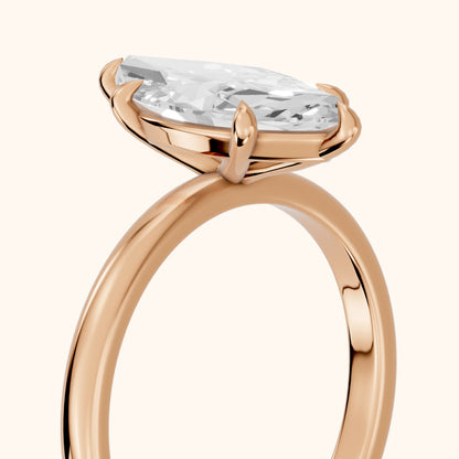 Lyla Petite Solitaire Marquise Diamond Engagement Ring in Rose Gold - slant-view.webp