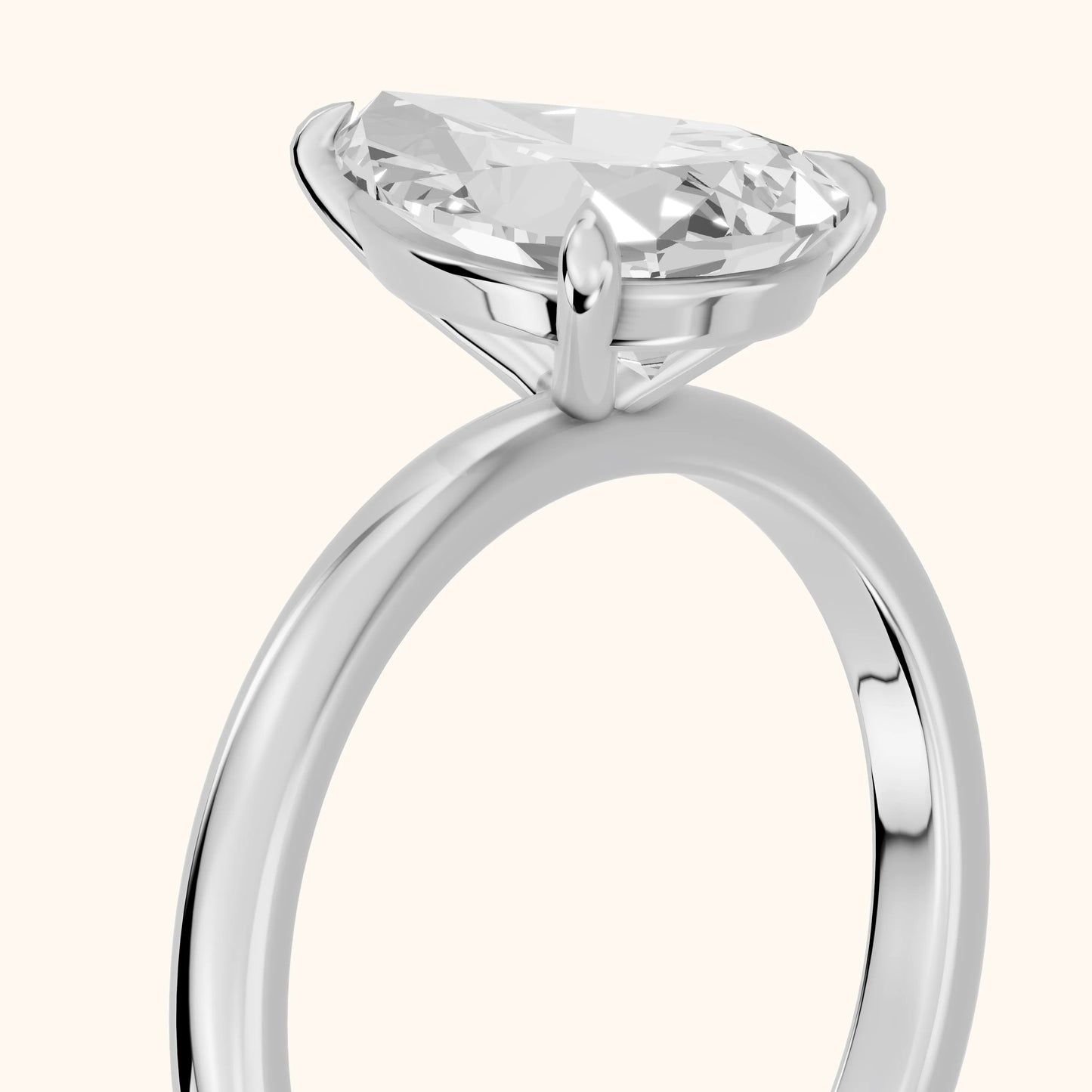 Lyla Petite Solitaire Pear Diamond Engagement Ring in Silver - slant-view.webp