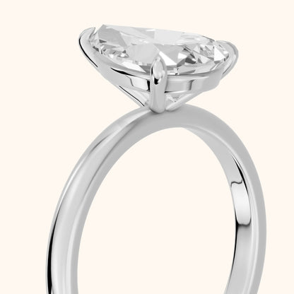 Lyla Petite Solitaire Pear Diamond Engagement Ring in Silver - slant-view.webp