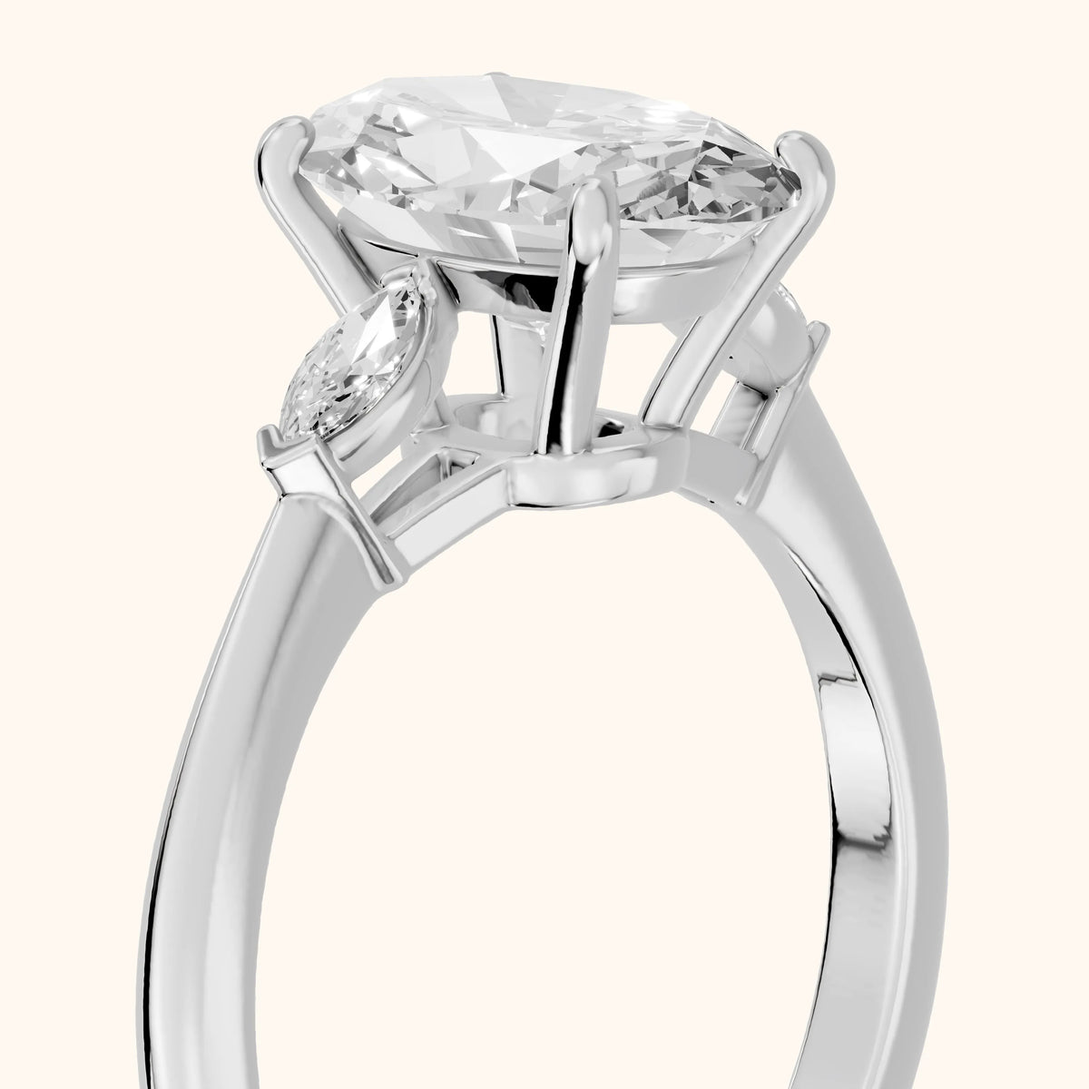Lissa Marquise-Side Three-Stone Oval Diamond Engagement Ring in Platinum - slant-view.webp