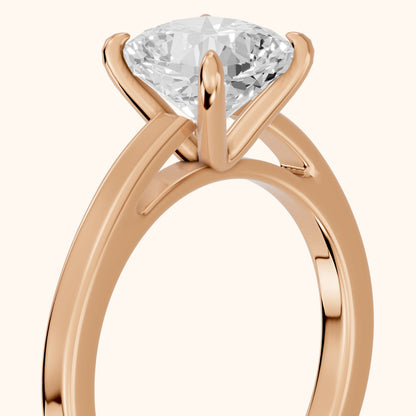 Kaia Solitaire Cushion Diamond Ring in Rose Gold - slant-view.webp
