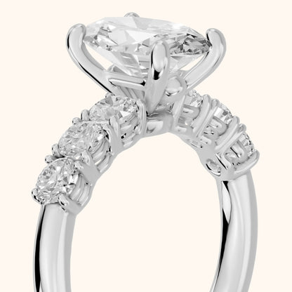 Sorrel Graduated Seven-Stone Oval Diamond Engagement Ring in Platinum - slant-view.webp
