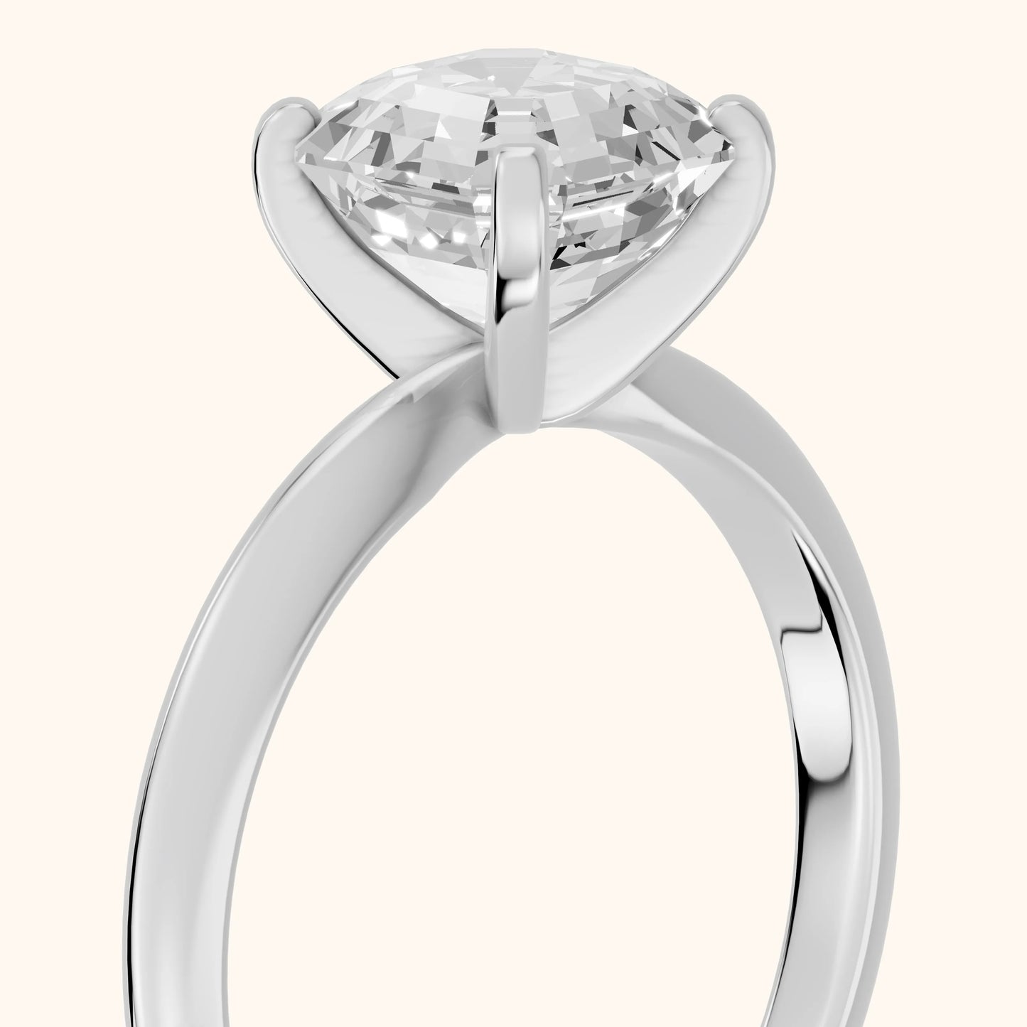 Wren Solitaire Asscher Diamond Ring in Silver - slant-view.webp