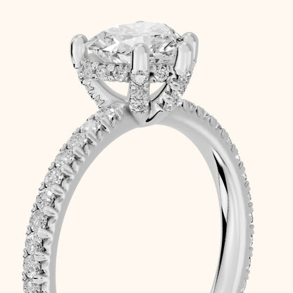 Orla Hidden Halo Pavé Heart Diamond Engagement Ring in Platinum - slant-view.webp
