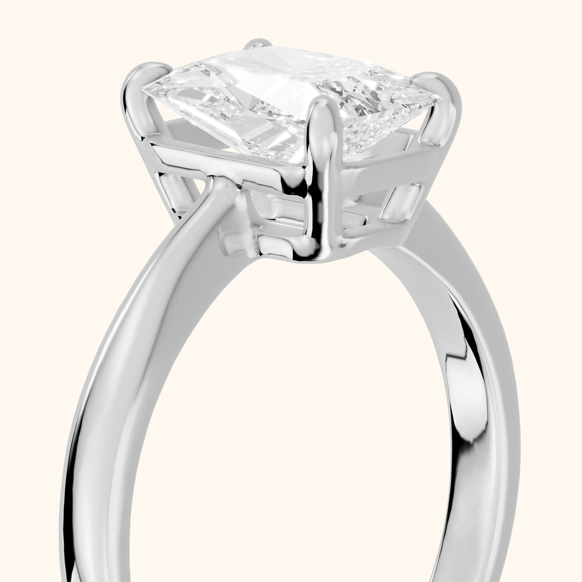 Miriam Basket Solitaire Radiant Diamond Engagement Ring in Silver - slant-view.webp