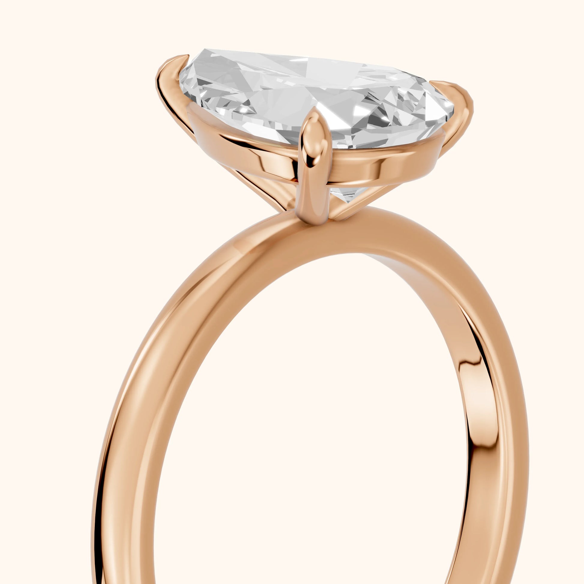 Lyla Petite Solitaire Pear Diamond Engagement Ring in Rose Gold - slant-view.webp