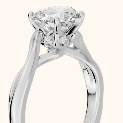 Britta Twist Heart Diamond Engagement Ring in Silver - slant-view.webp