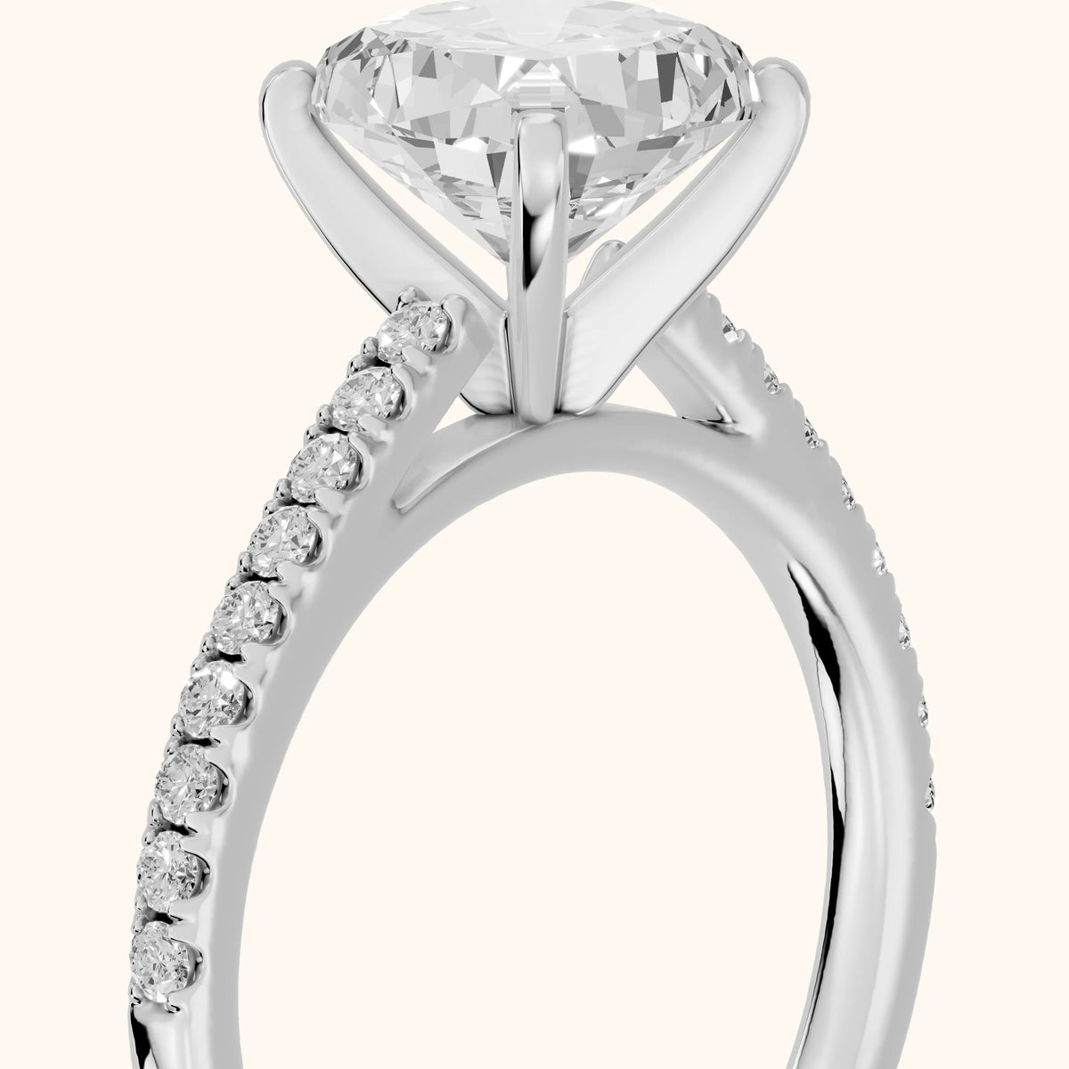 Ailsa Micropavé Cushion Diamond Engagement Ring in Silver - slant-view.webp