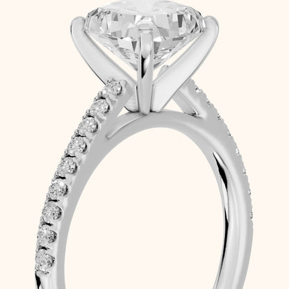 Ailsa Micropavé Cushion Diamond Engagement Ring in Silver - slant-view.webp