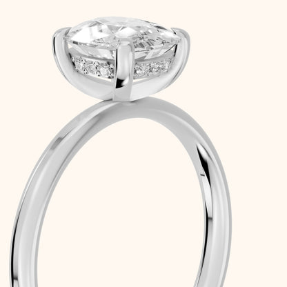 Charlotte Charm Cushion Diamond Solitaire Ring in Platinum - slant-view.webp