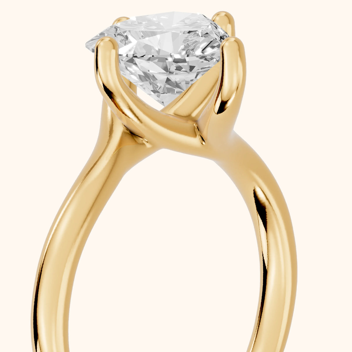 Clio Bypass Solitaire Heart Diamond Engagement Ring in Yellow Gold - slant-view.webp