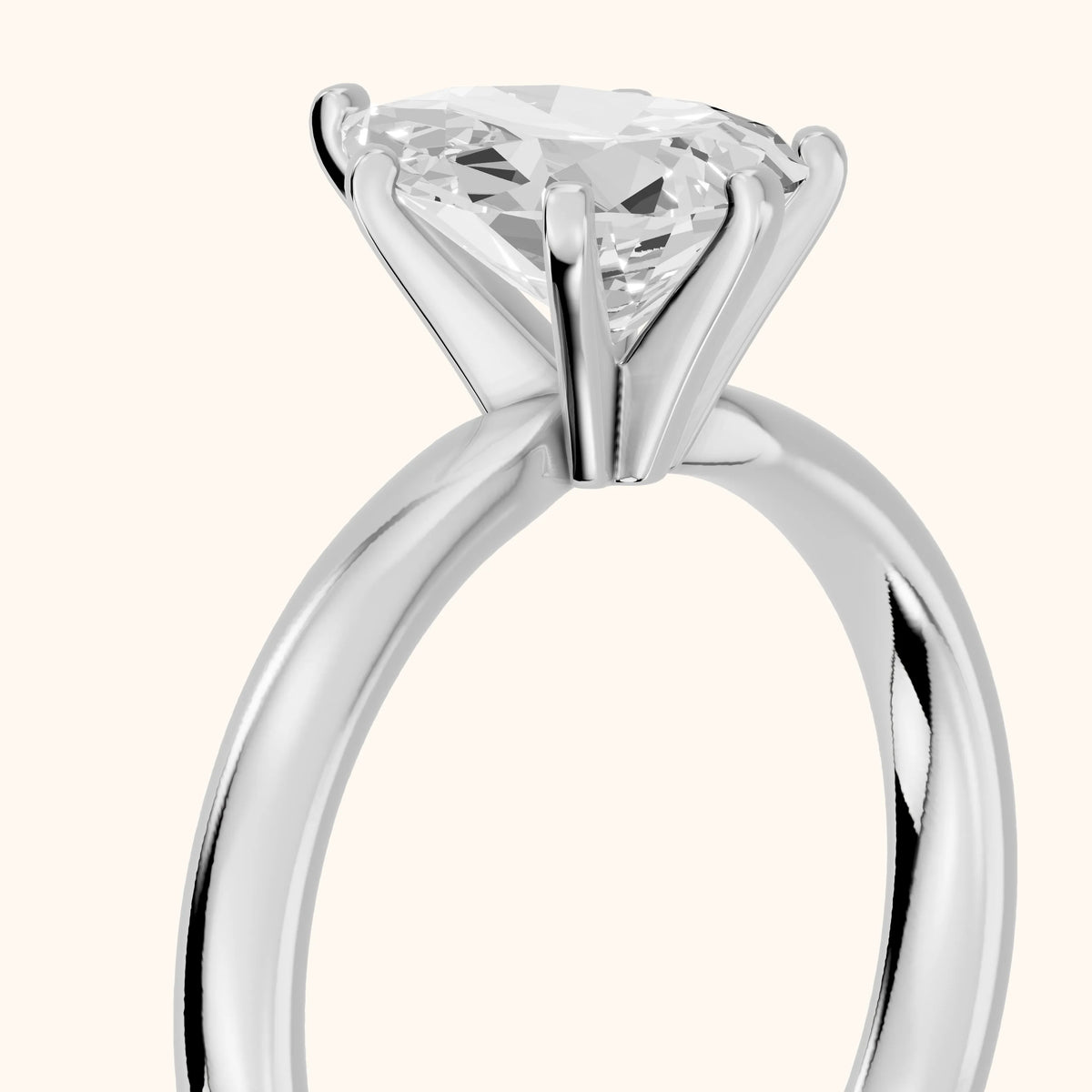 Elspeth Solitaire Pear Diamond Engagement Ring in Silver - slant-view.webp