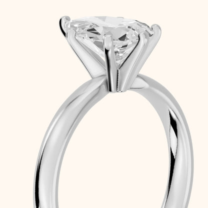 Elspeth Solitaire Pear Diamond Engagement Ring in Silver - slant-view.webp