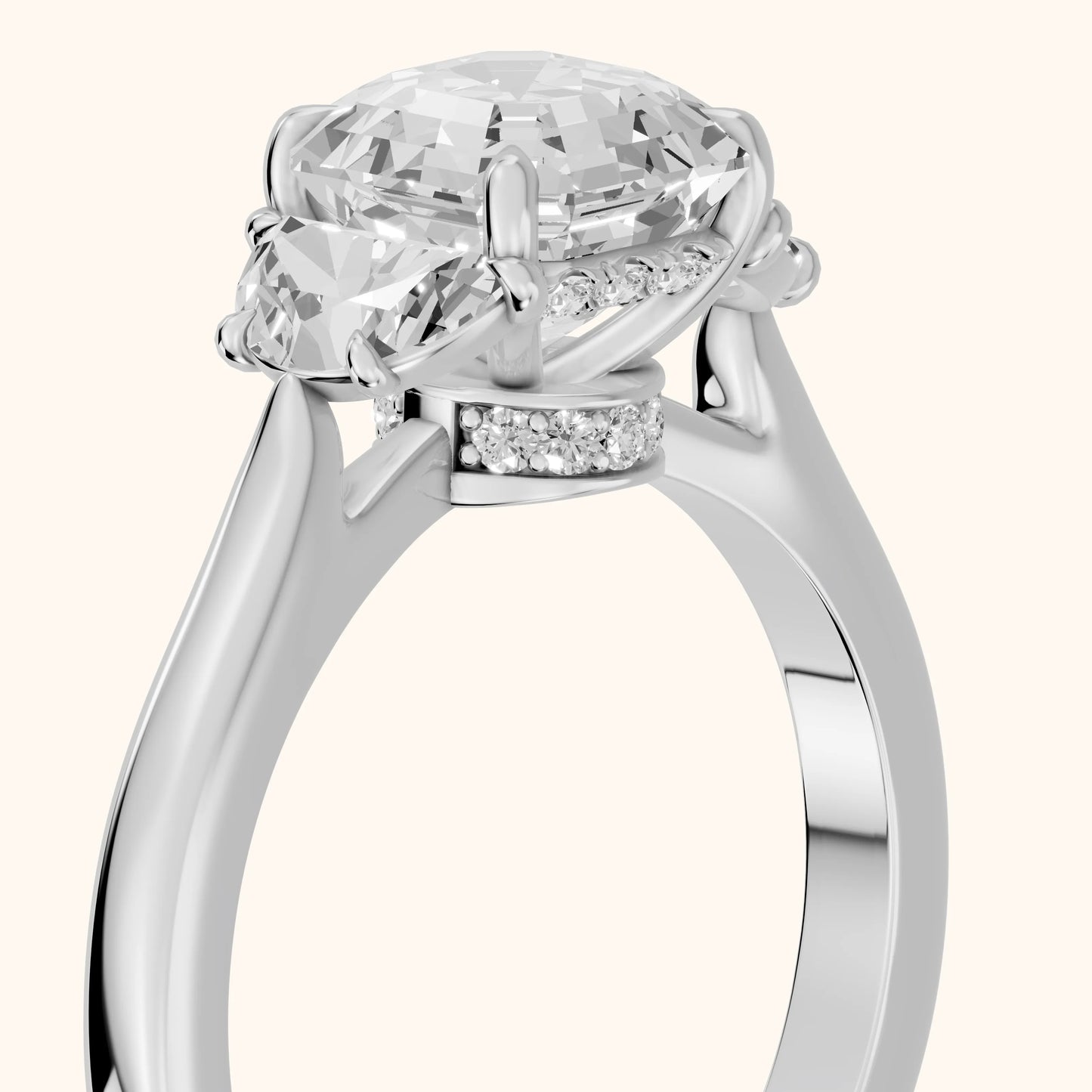 Romy Three-Stone Asscher Diamond Engagement Ring in White Gold - slant-view.webp