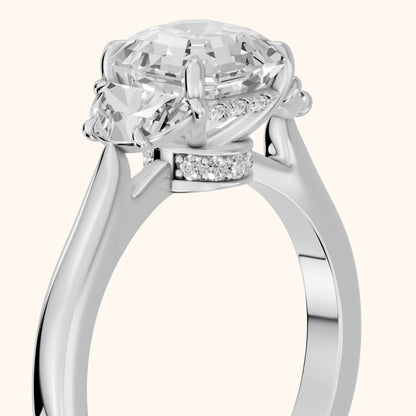 Romy Three-Stone Asscher Diamond Engagement Ring in White Gold - slant-view.webp