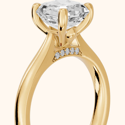 Sofia Cathedral Asscher Diamond Engagement Ring in Yellow Gold - slant-view.webp