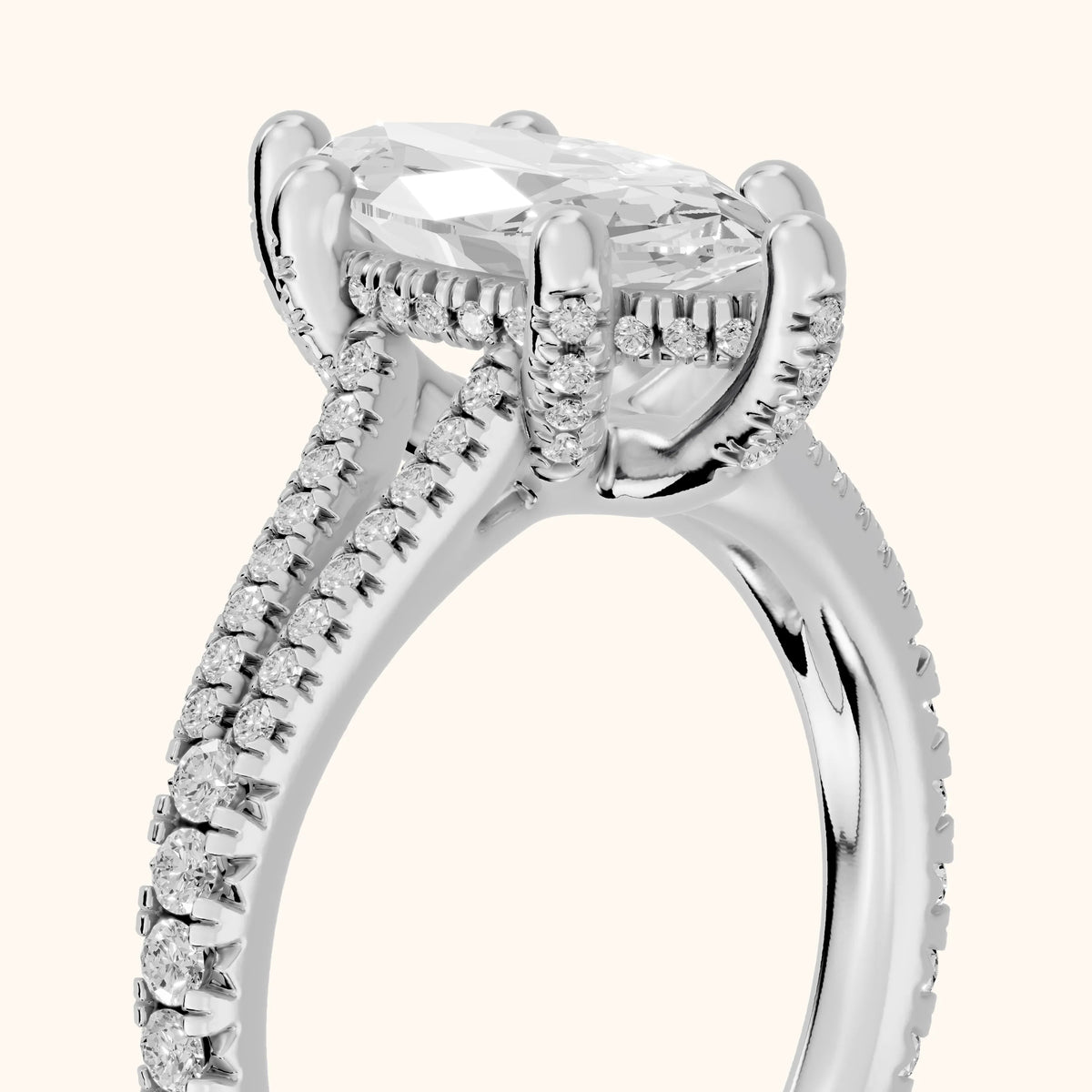Giovanna Hidden Halo Split Shank Marquise Diamond Engagement Ring in Silver - slant-view.webp