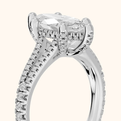 Giovanna Hidden Halo Split Shank Marquise Diamond Engagement Ring in Silver - slant-view.webp