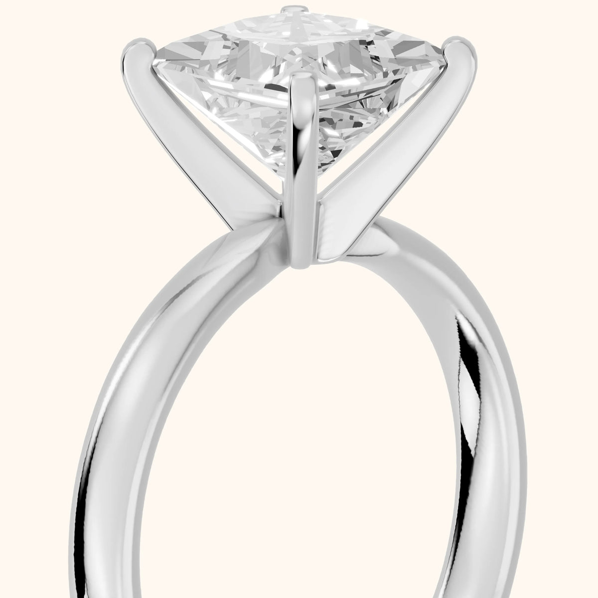 Elspeth Solitaire Princess Diamond Engagement Ring in White Gold - slant-view.webp