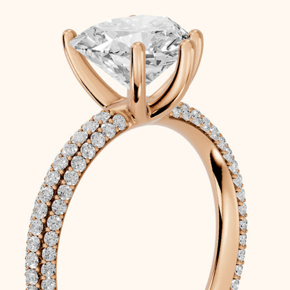 Thalia Micropavé Heart Diamond Engagement Ring in Rose Gold - slant-view.webp