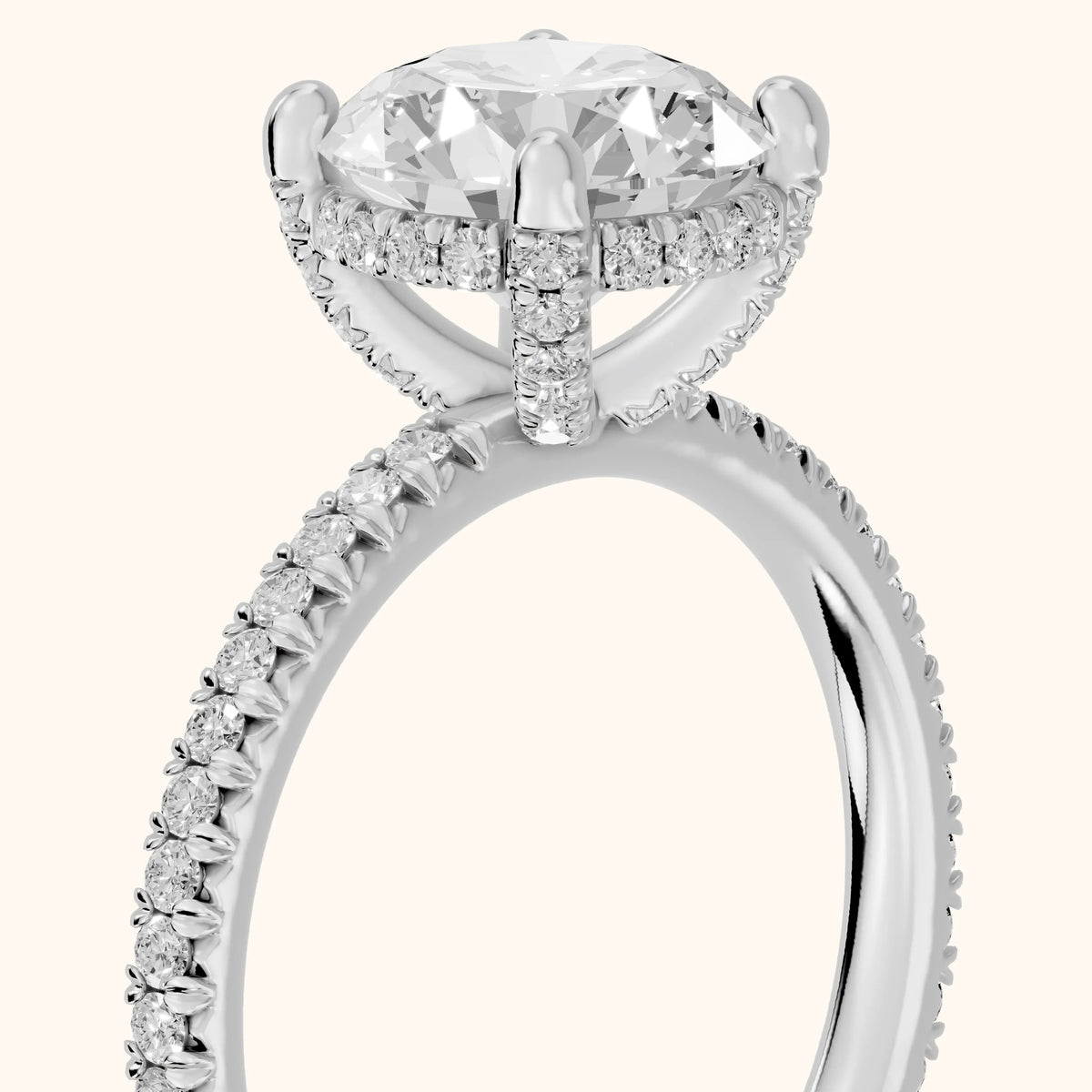 Orla Hidden Halo Pavé Round Diamond Engagement Ring in White Gold - slant-view.webp