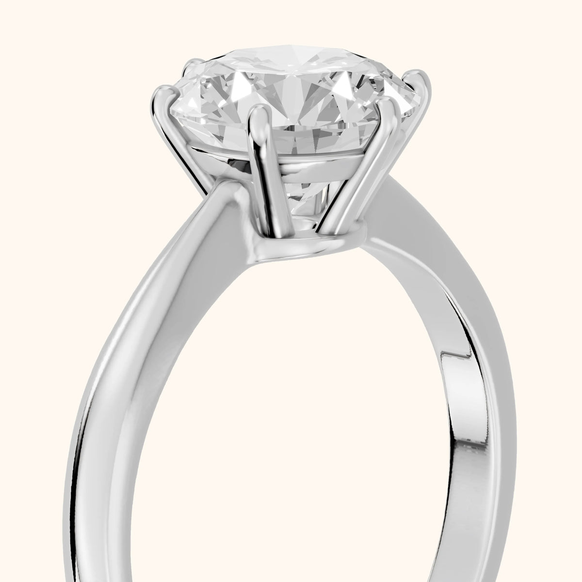 Skye Basket Solitaire Round Diamond Engagement Ring in White Gold - slant-view.webp